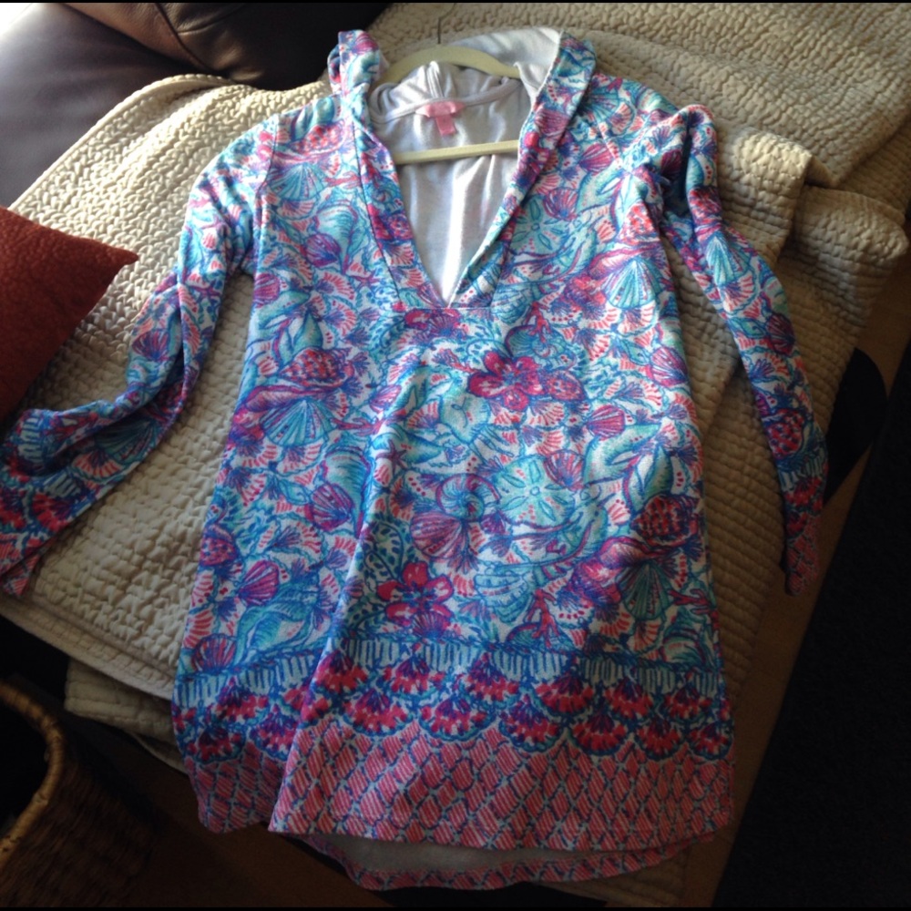 Lilly Pulitzer Multicolor Floral Swim Coverup in Blue, Pink, Turquoise